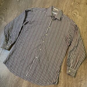 Yves Saint Laurent Vintage Striped Button Up Shirt M/L Designer YSL